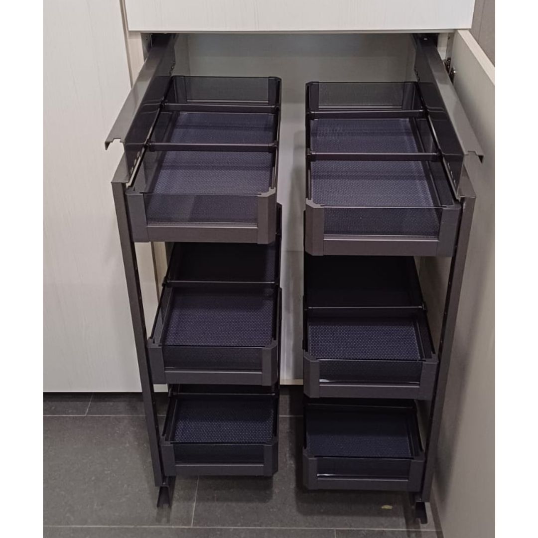 Organizador de almacenamiento, cesta extraible de acrílico, unidad alta de despensa